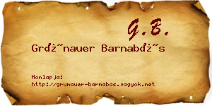 Grünauer Barnabás névjegykártya